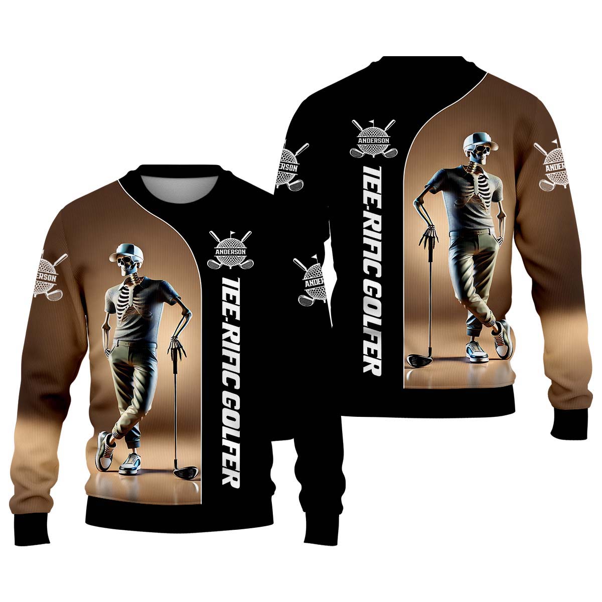 Teerific Skeleton Golfer Custom Golf Shirt, Personalized Golf Shirt, Unique Gift For Golfer