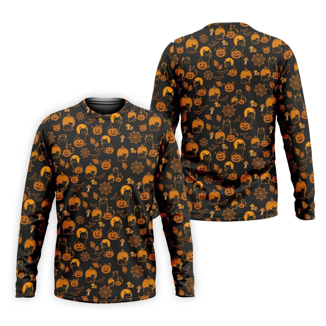 Black Cat Pumpkin Men Polo, Fun Golf Shirts For Men, Halloween Gift, Golfing Apparel