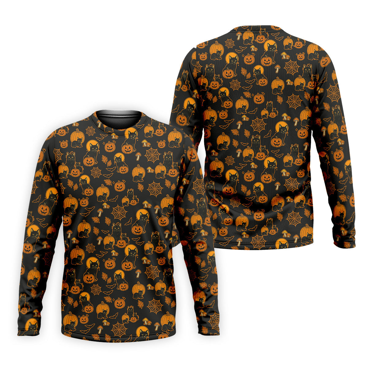 Black Cat Pumpkin Men Polo, Fun Golf Shirts For Men, Halloween Gift, Golfing Apparel