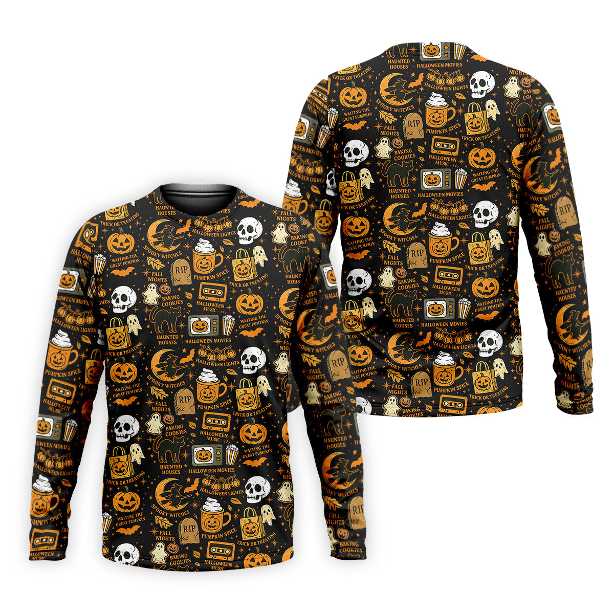 Vintage Halloween Cat Golf Polo Shirts, Halloween Theme Shirts, Ghost Pumpkin Mens Golf Polo Shirts, Golfing Apparel