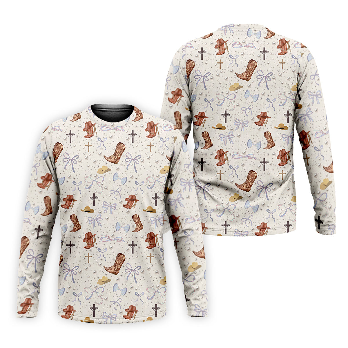 Coquette Pattern Western Golf Shirt, Fun Golf Shirts For Men, Men's Golf Polo, Golfing Apparel