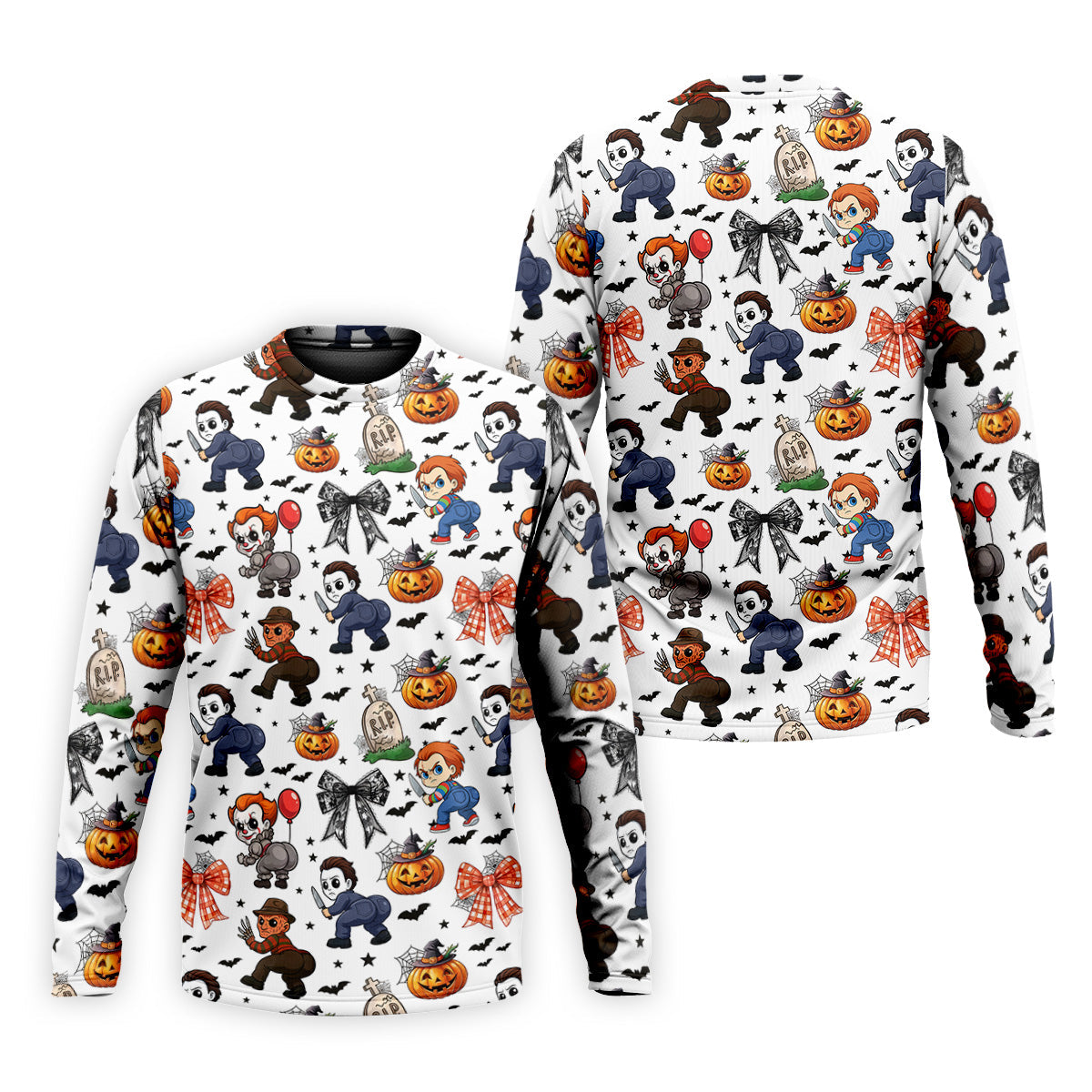 Funny Horror Character Men's Golf Shirt, Horror Movie Halloween Shirt, Halloween Golf Shirt, Men Golf Gift