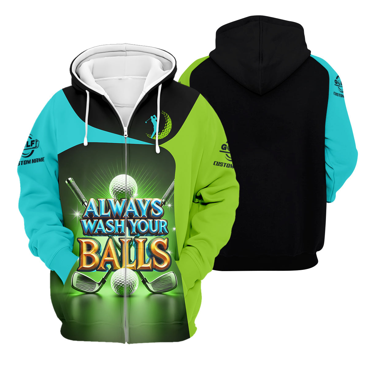 Always Wash Your Balls Custom Golf Polo Shirt, Funny Golf Shirt, Mens Golf Gift