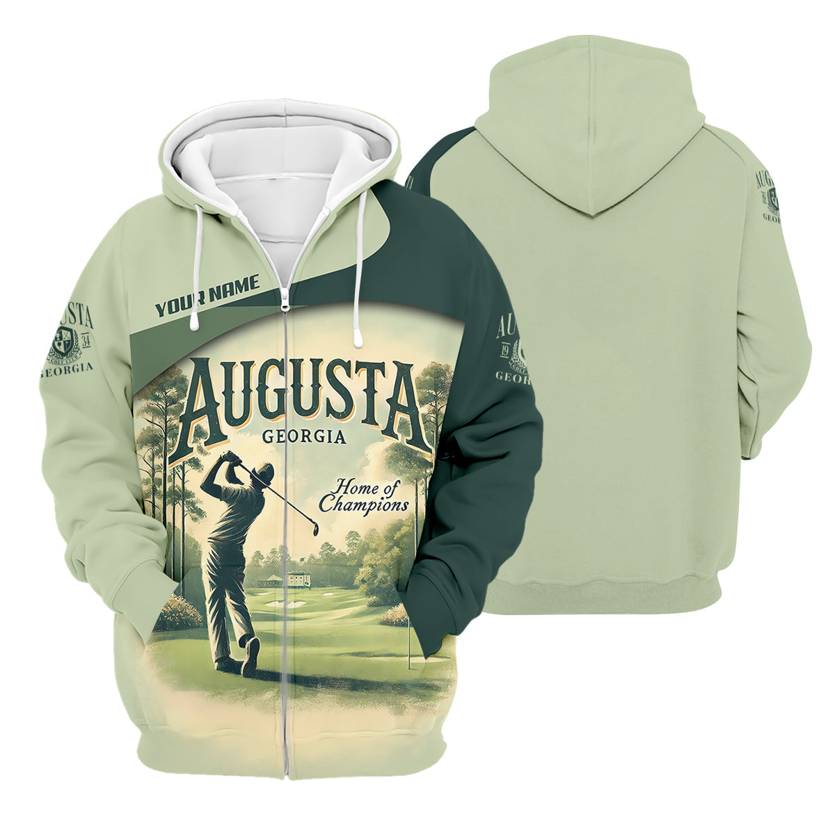 Custom Augusta Georgia Men's Golf Polo Shirt, Mens Golf Gift, Mens Golf Shirt