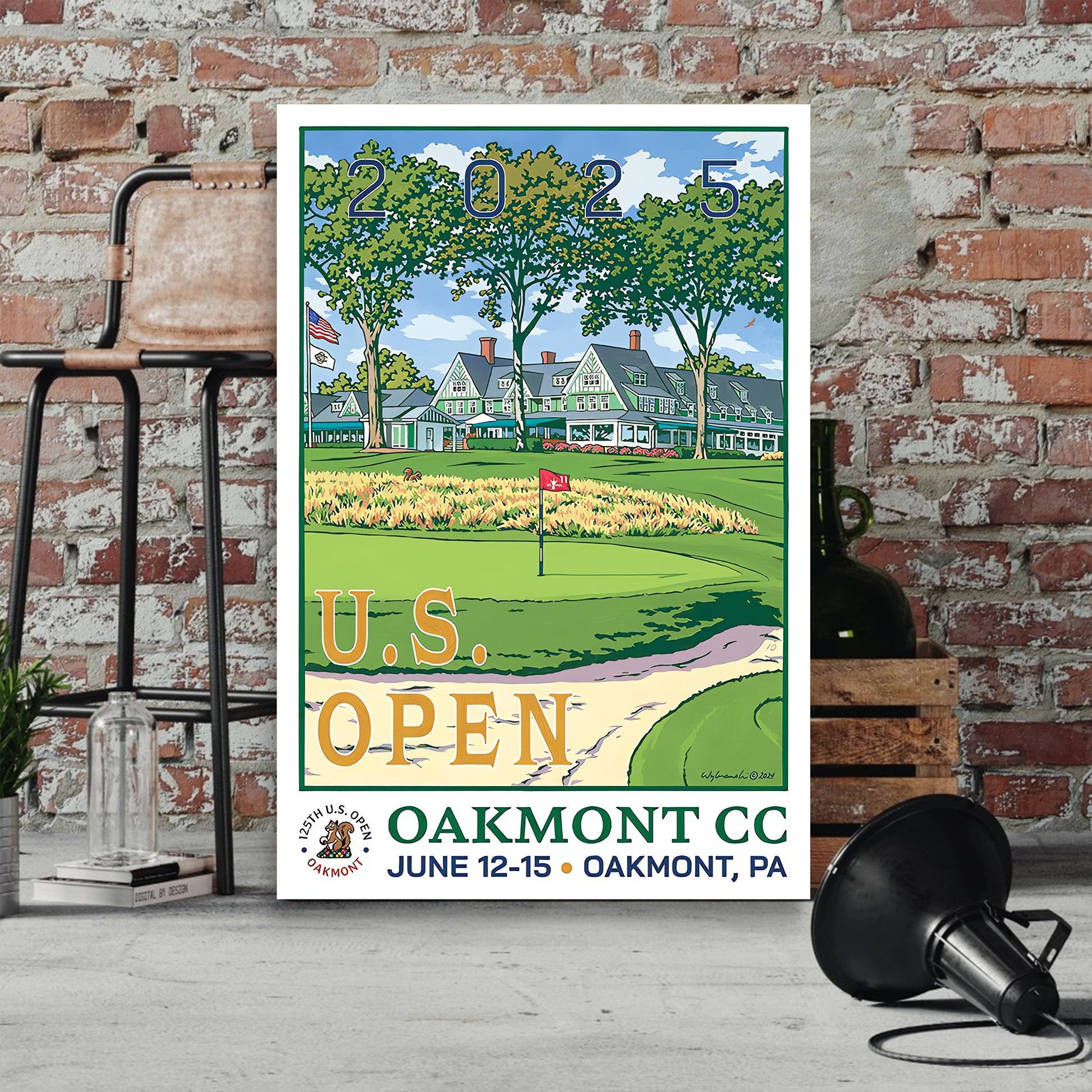 2025 U.S. Open Championship Canvas, Oakmont Country Club Art, Gifts For Golf Lovers