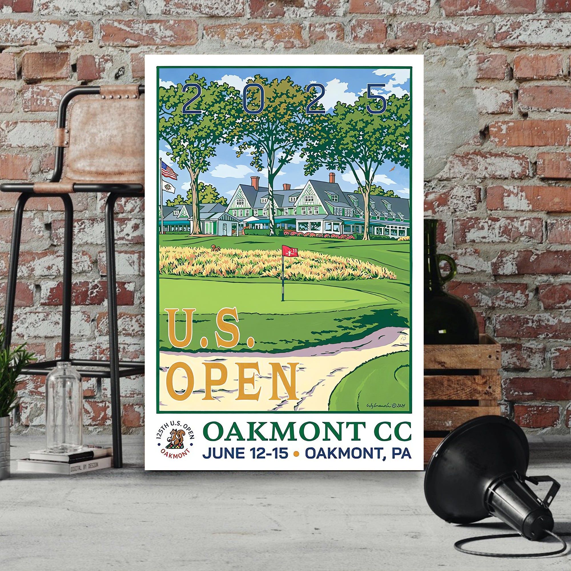 2025 U.S. Open Championship Canvas, Oakmont Country Club Art, Gifts For Golf Lovers