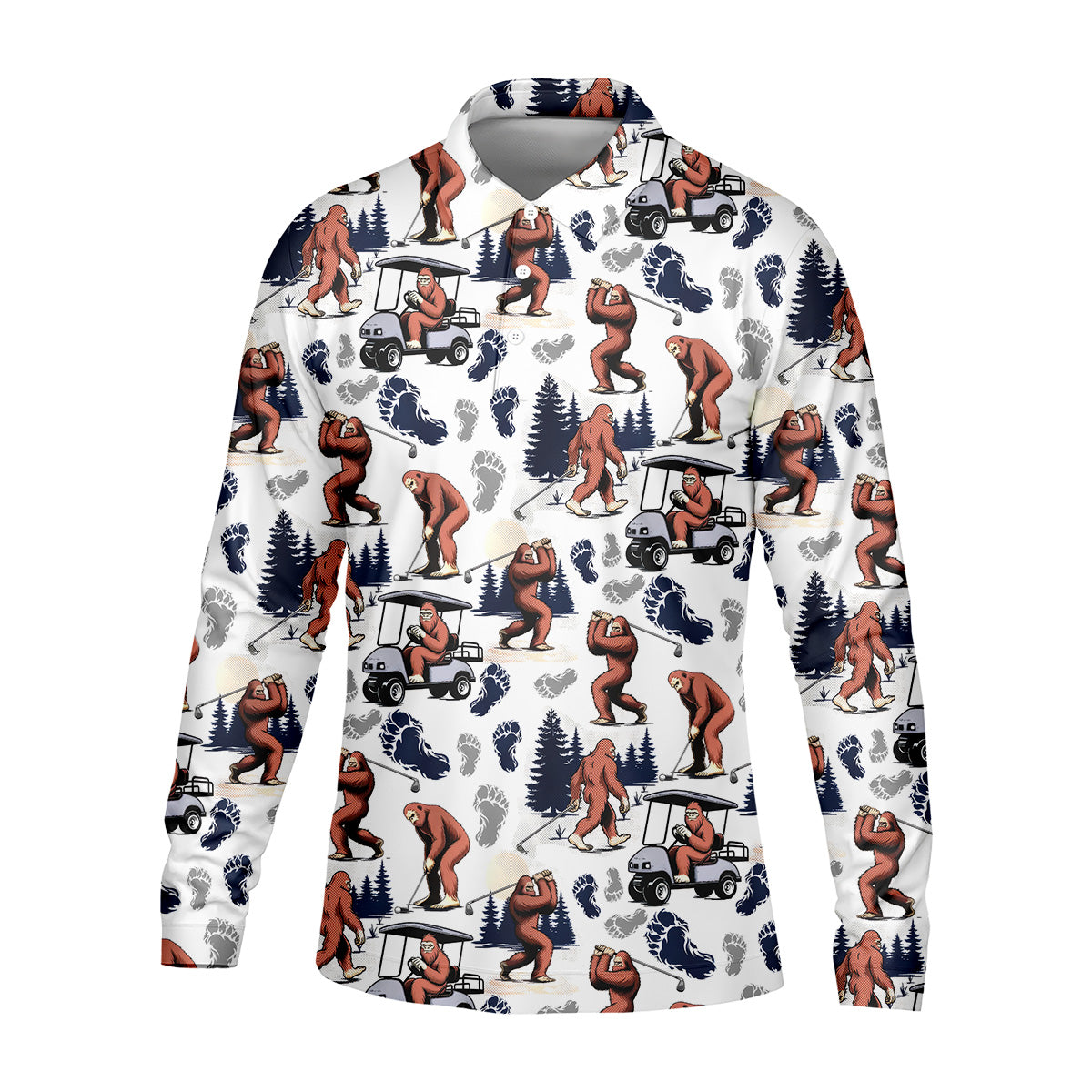 Sasquatch Golf Shirt, Bigfoot Shirt, Hawaiian Golf Shirts, Matching Golf Shirts, Golf Shirts For Men