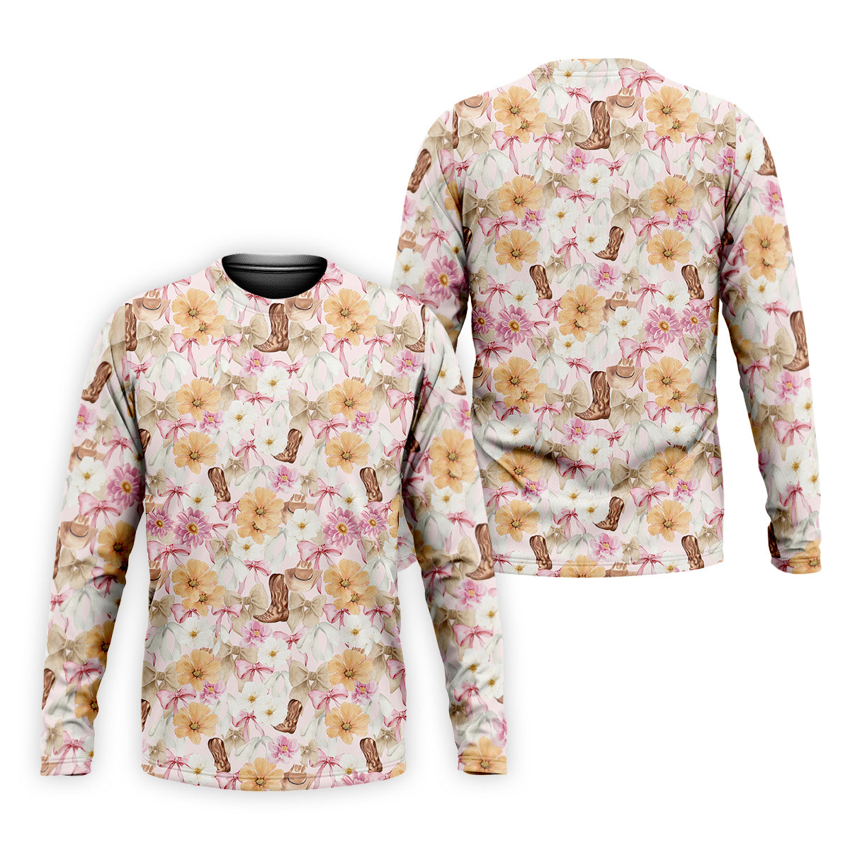 Coquette Flower Western Golf Shirt, Cute Golf Outfit, Matching Golf Shirt, Men's Golf Polo