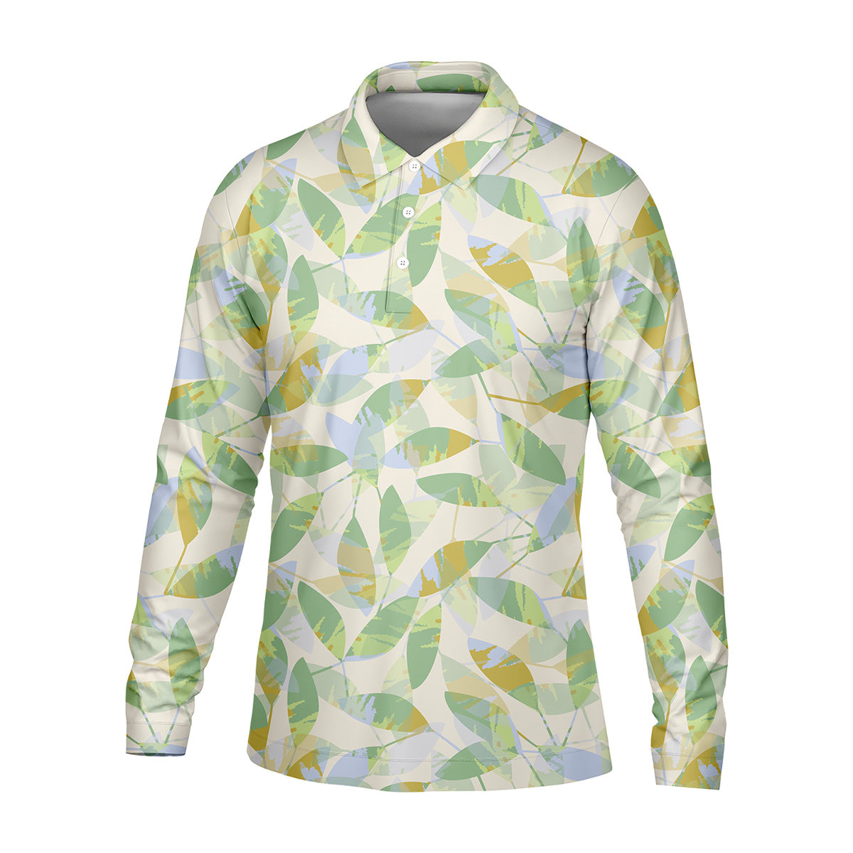 Abtract Seamless Pattern Men Golf Polo, Pastel Men's Long Seeve Golf Shirts, Matching Golf Shirts