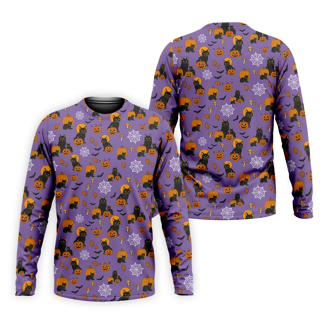 Halloween Cat Pumpkin Purple Golf Shirt, Golf Hoodie, Golf Gift For Men, Golfing Apparel