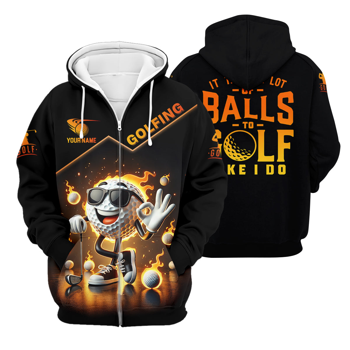 It Takes a Lot of Balls to Golf the Way I Do Custom Men's Golf Polo Shirt, Funny Golf Shirt, Dad Golf Gift