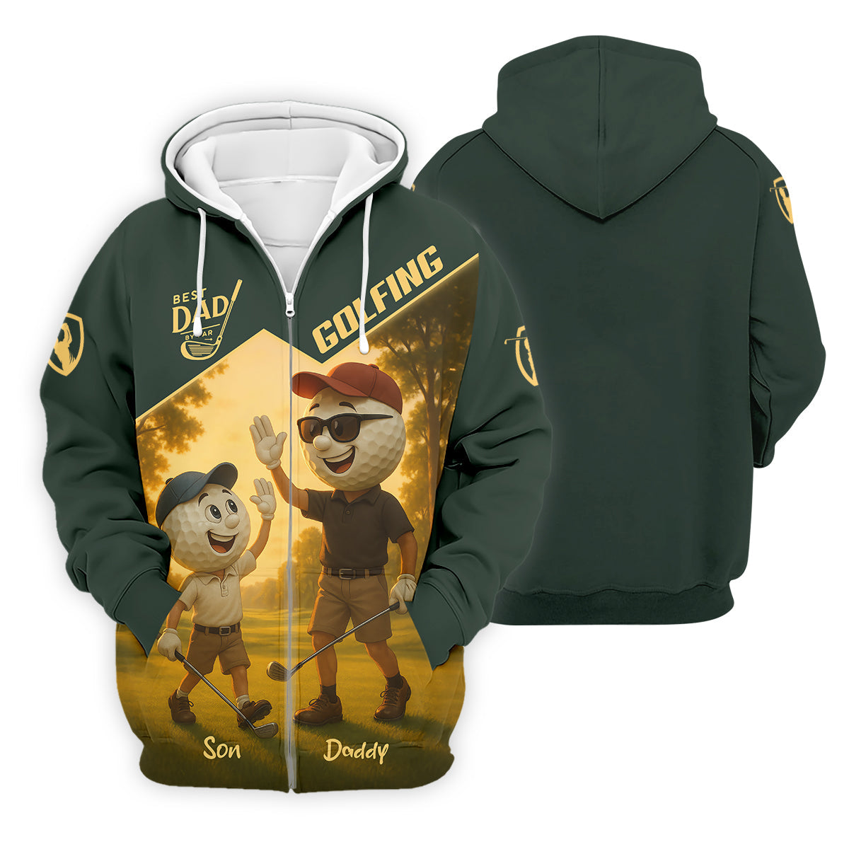 Best Dad By Par Personalized Men's Golf Polo Shirt, Dad Golf Gift, Christmas Golf Gift
