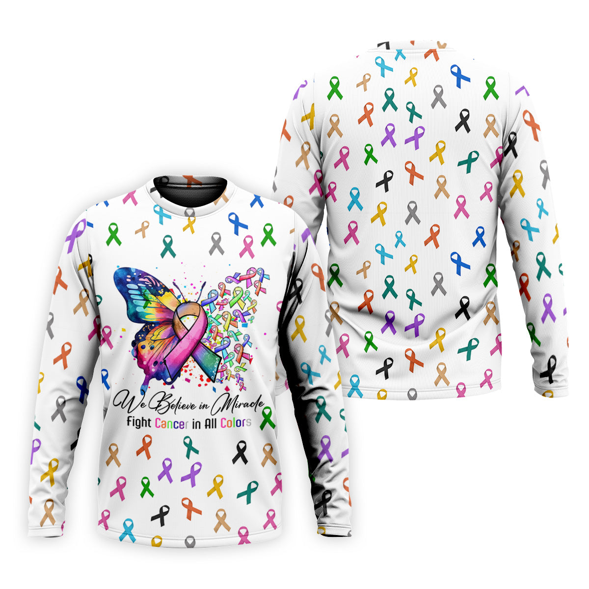 Fight Cancer In All Color Men's Polo Shirt, Cancer Awareness Shirt, Cancer Fighter Shirt, Golf Gift For Men