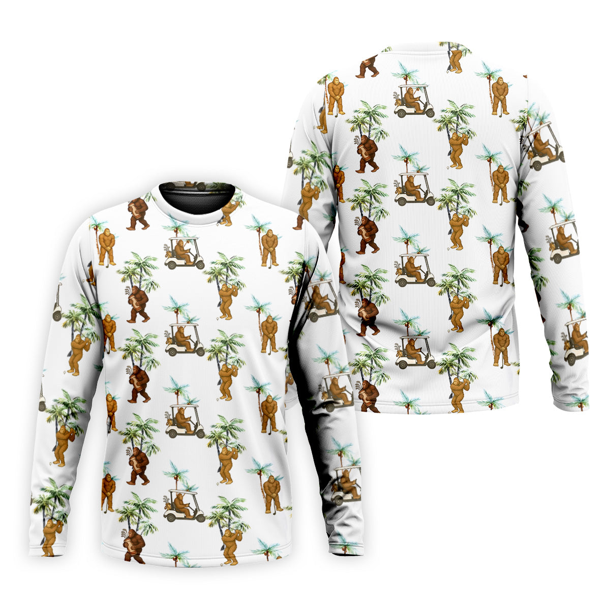 Bigfoot Golf Hawaiian Shirt, Tropical Golf Shirts, Fun Golf Shirts For Men, Golfing Apparel