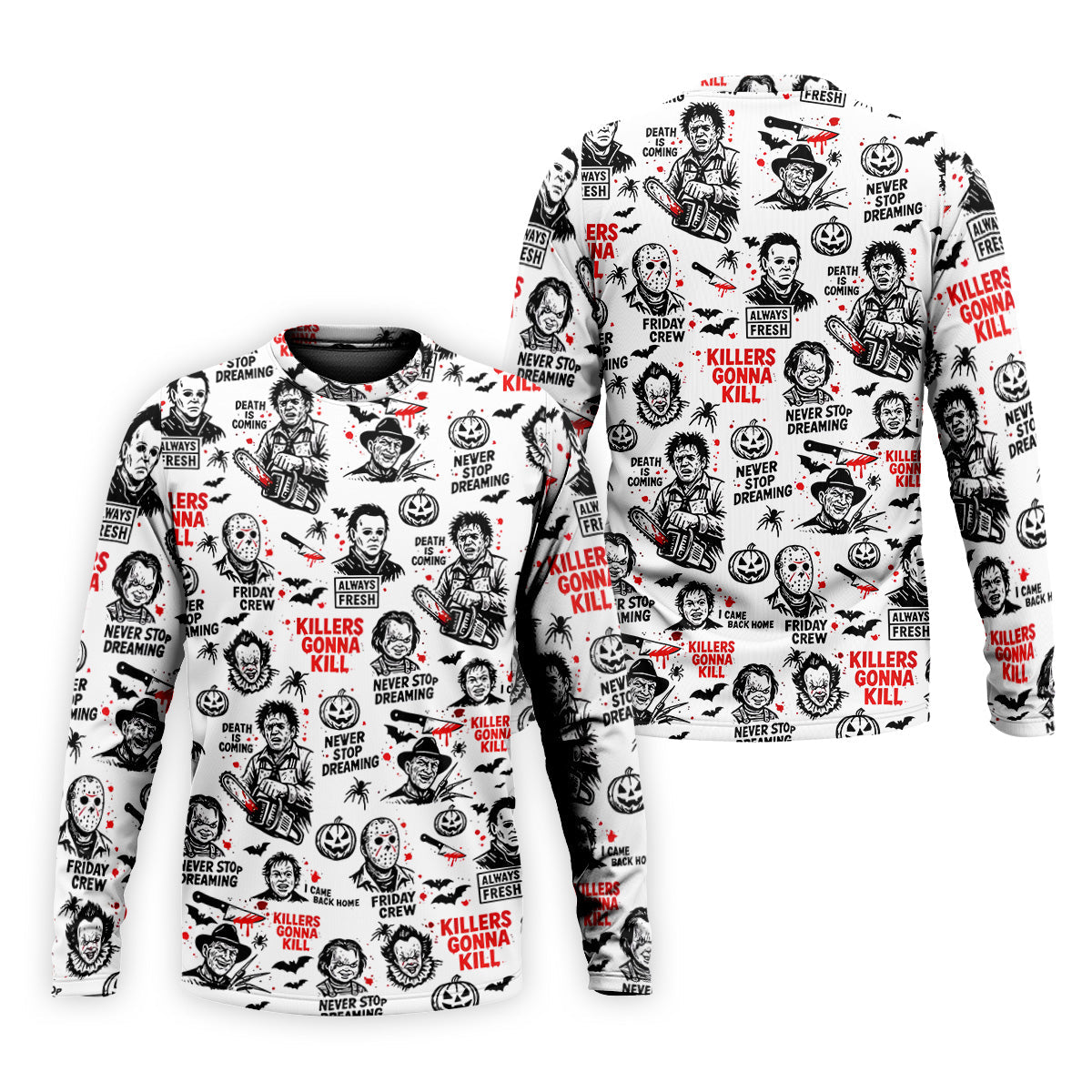 Funny Horror Character Men's Golf Polo Shirt, Horror Movie Shirt, Fun Golf Polo Shirt, Funny Halloween Gift