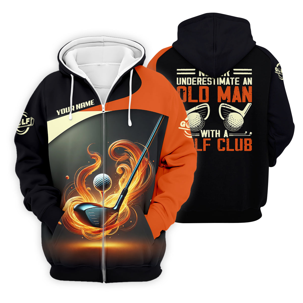 Never Underestimate An Old Man With A Golf Club Custom Funny Golf Polo Shirt, Christmas Golf Gift