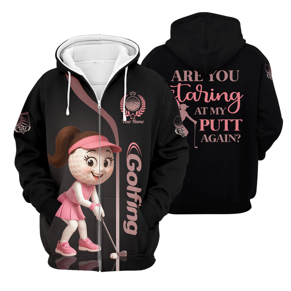 Are You Staring At My Putt Again Custom Womens Golf Polo Shirt, Ladies Golf Shirts, Womens Golf Clothes