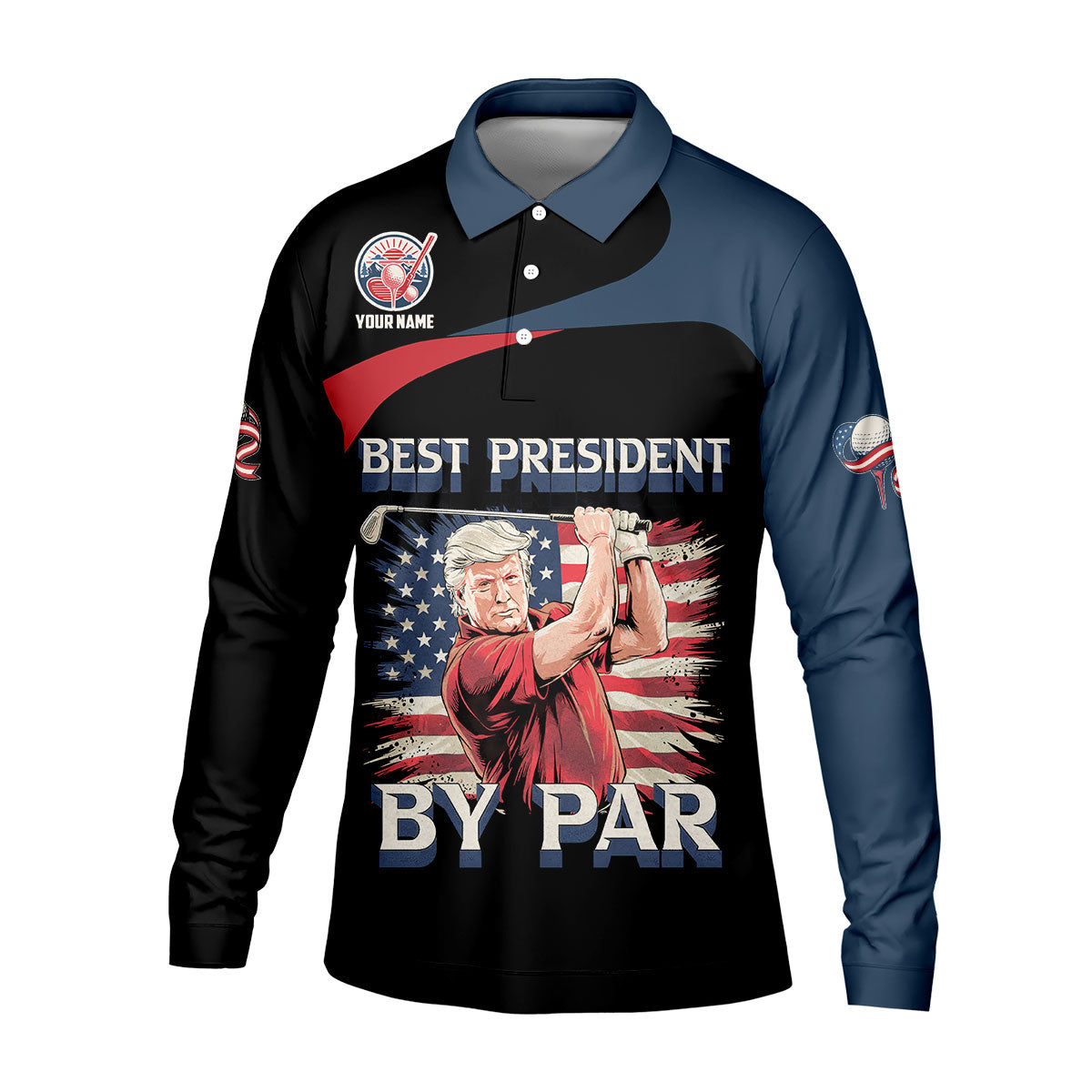 Funny Best President By Par Customize Golf Shirts For Men, Golf Clothes Men, Men Golf Gifts