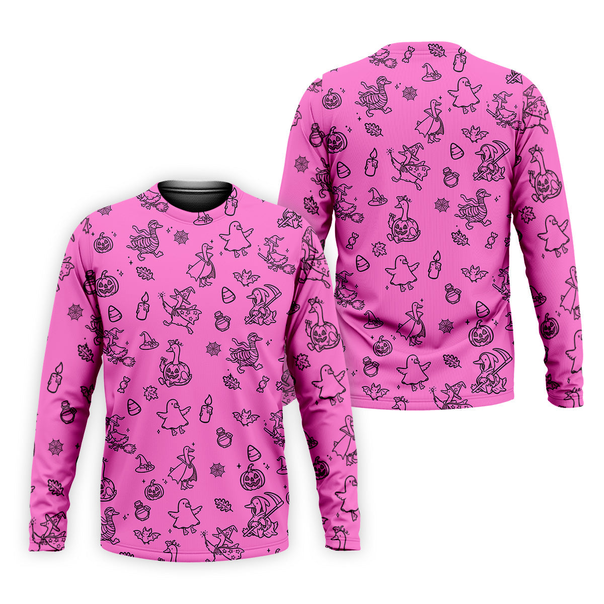Goose Halloween, Doodle Pattern, Hot Pink Golf Shirt, Mens Funny Golf Shirts, Long Sleeve Golf Shirts, Men Golf Polo