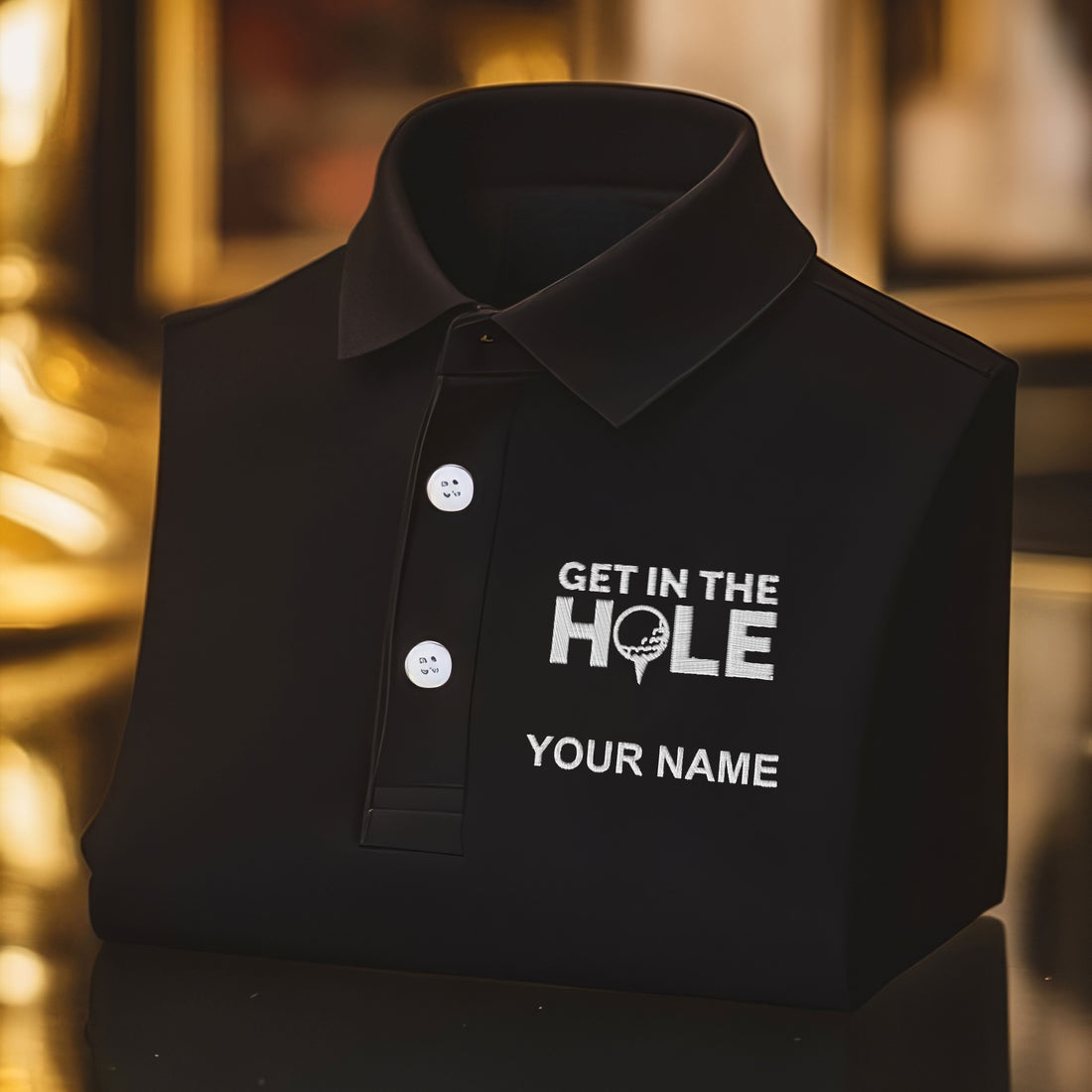 Get In The Hole Custom Embroidered Golf Polo Shirt, Dad Golf Gift