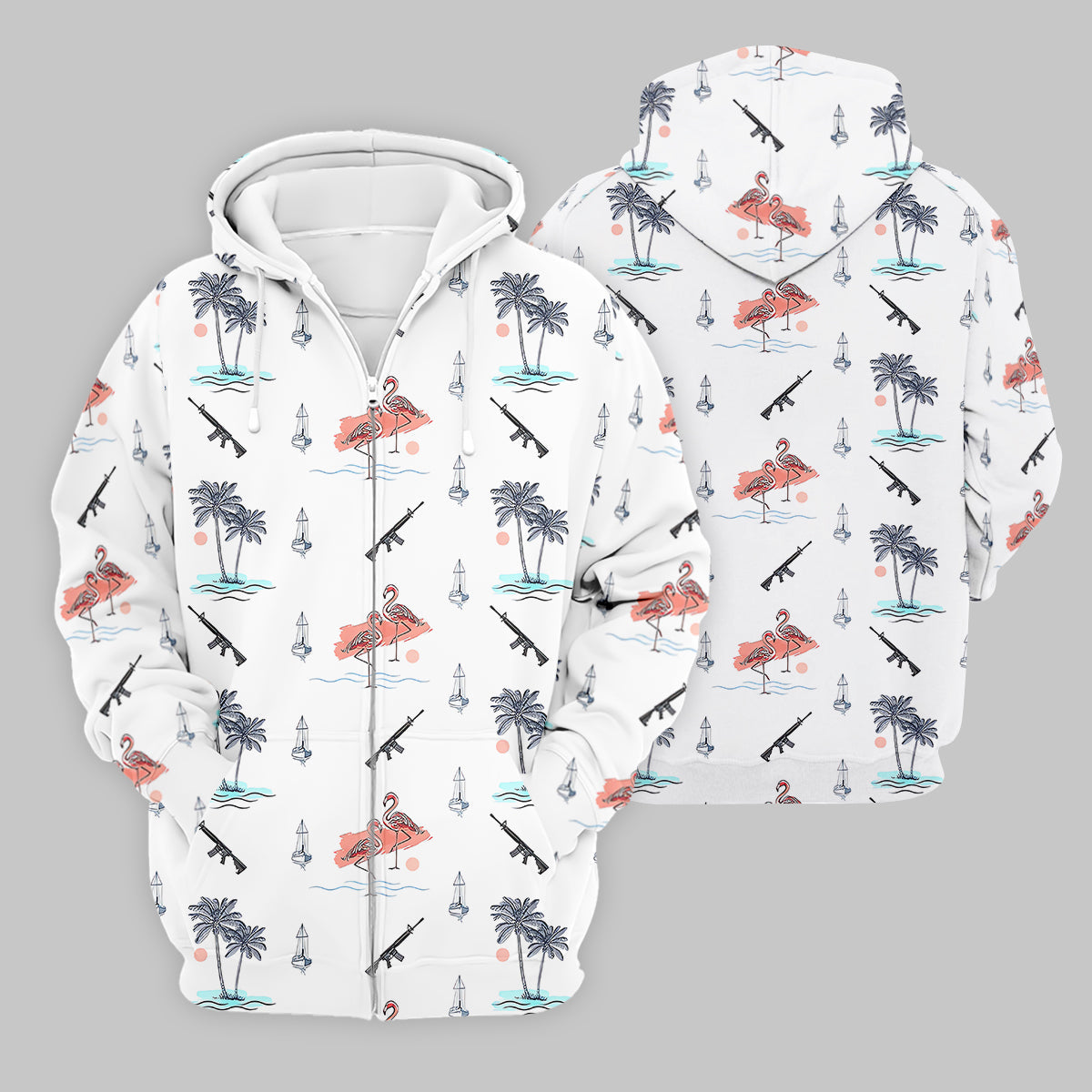 Flamingo Golf Polo Shirt, Mens Golf Gift, Funny Golf Shirt, Tropical Shirt