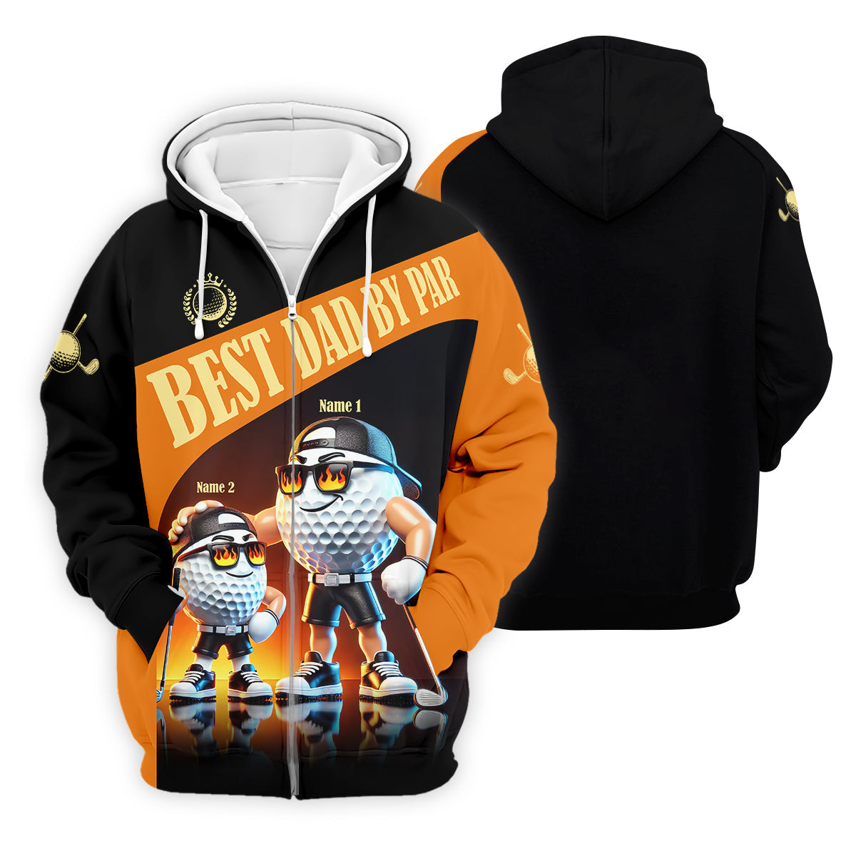 Best Dad By Par Custom Men's Golf Polo Shirt, Funny Golf Shirt, Dad Golf Gift