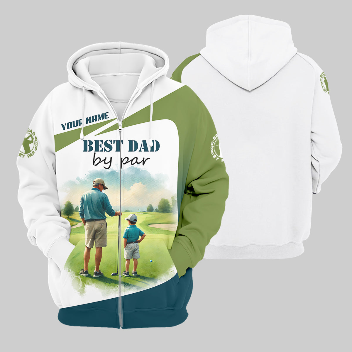 Custom Best Dad By Par Golf Polo Shirt, Father And Son Shirt, Gift For Golfers