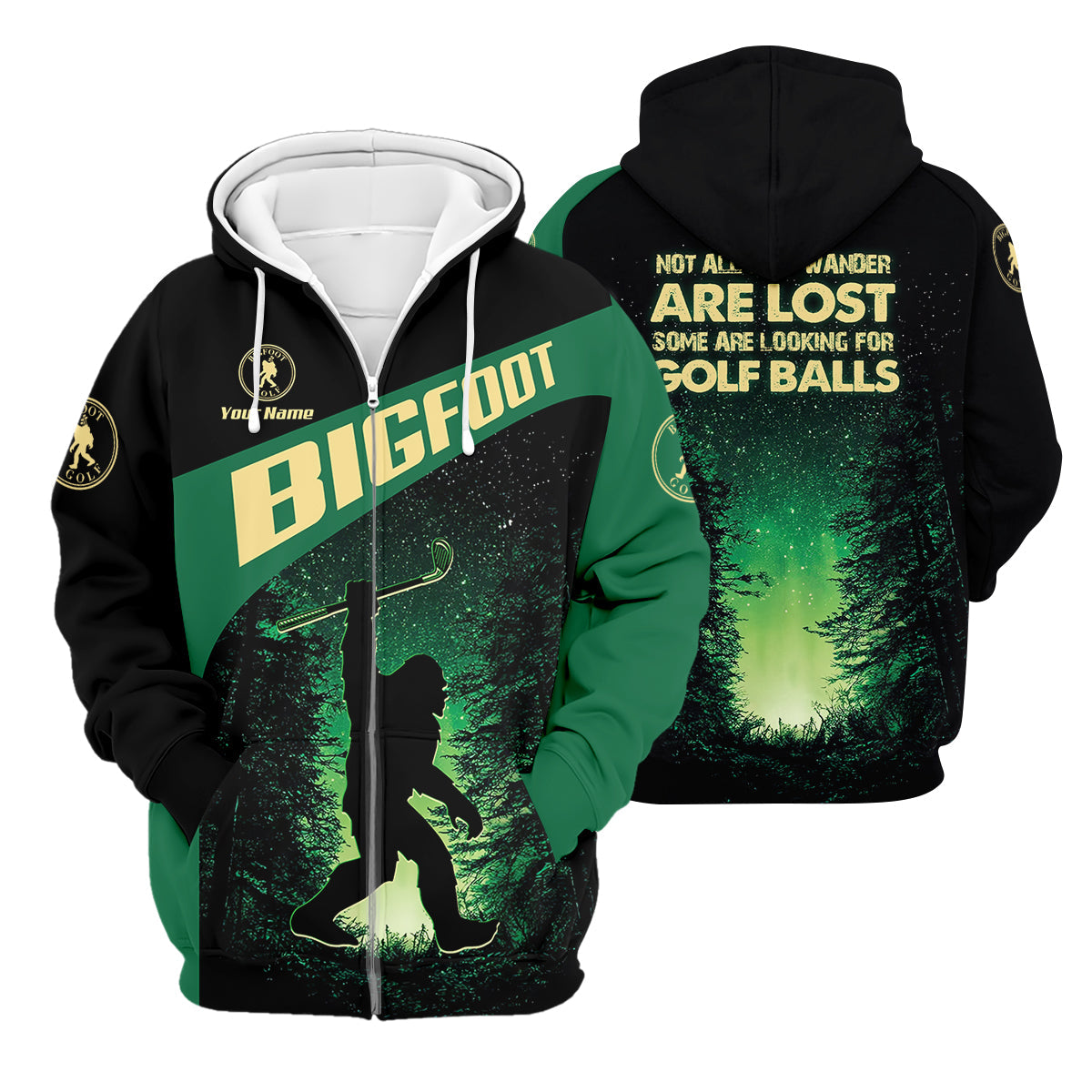 Bigfoot Custom Mens Golf Polo Shirt,  Golf Gifts For Dad