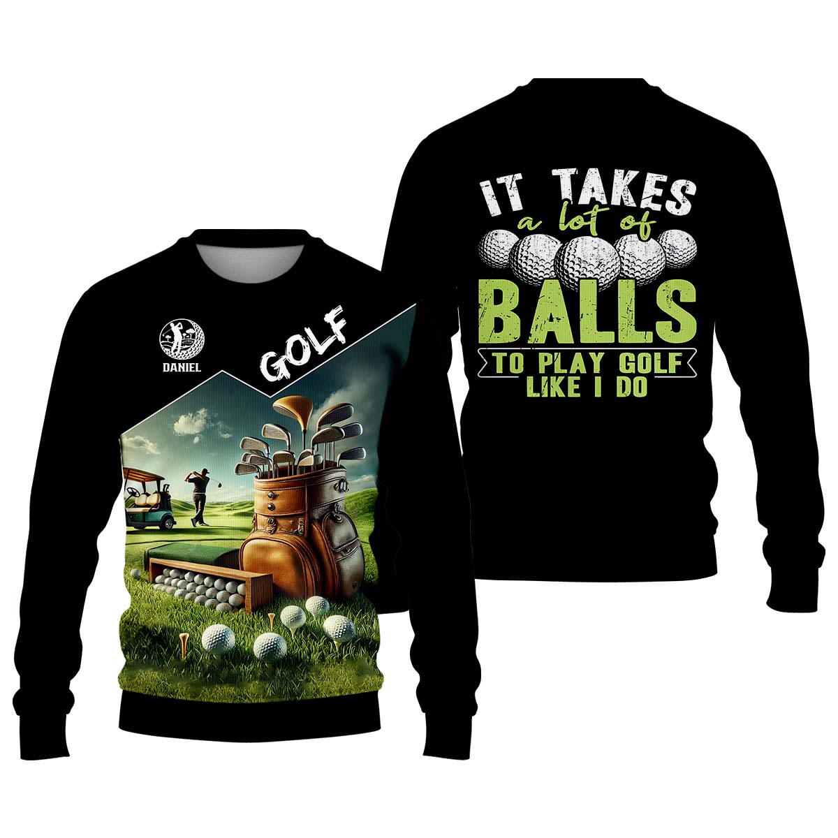 It Takes A Lot Of Balls To Play Golf Like I Do Men's Polo Shirt, Funny Golf Polos, Unique Gift For Golfer