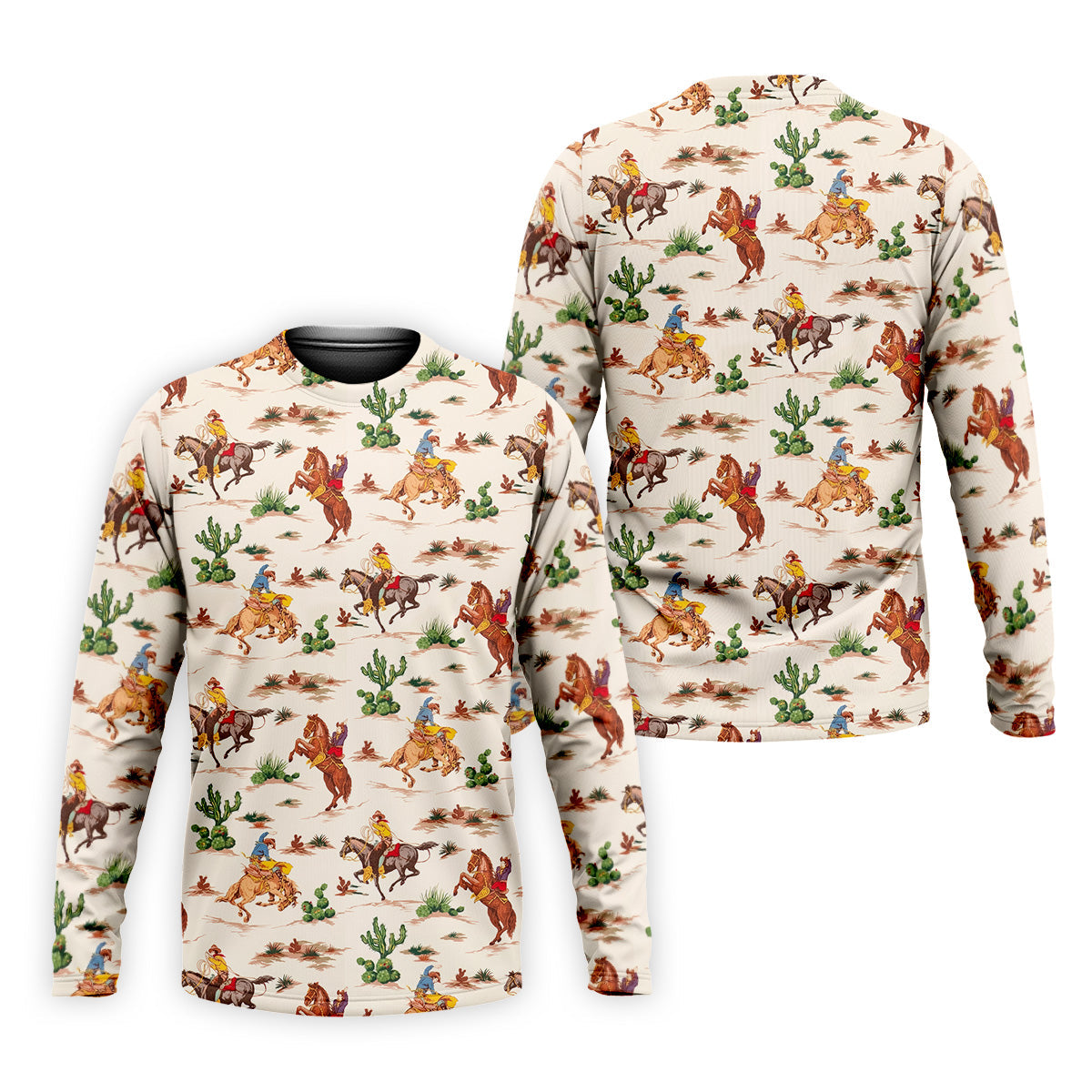 Cowboy Western Beige Polo Shirt, Western Golf Shirt, Unique Gift For Golfer, Funny Golf Shirt For Men