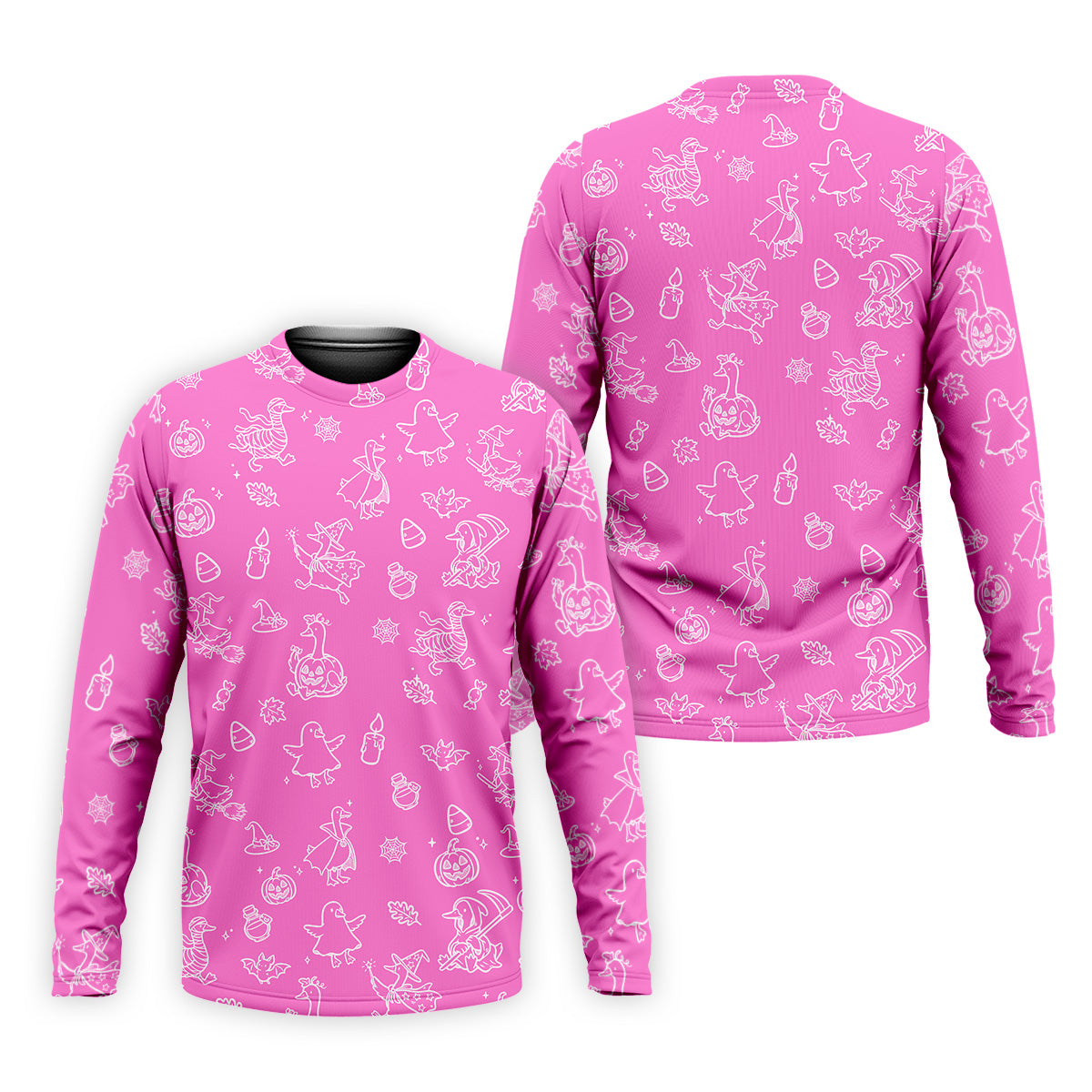 Goose Halloween, Doodle Pattern, Pink Golf Shirt, Mens Funny Golf Shirts, Long Sleeve Golf Shirts, Men Golf Polo