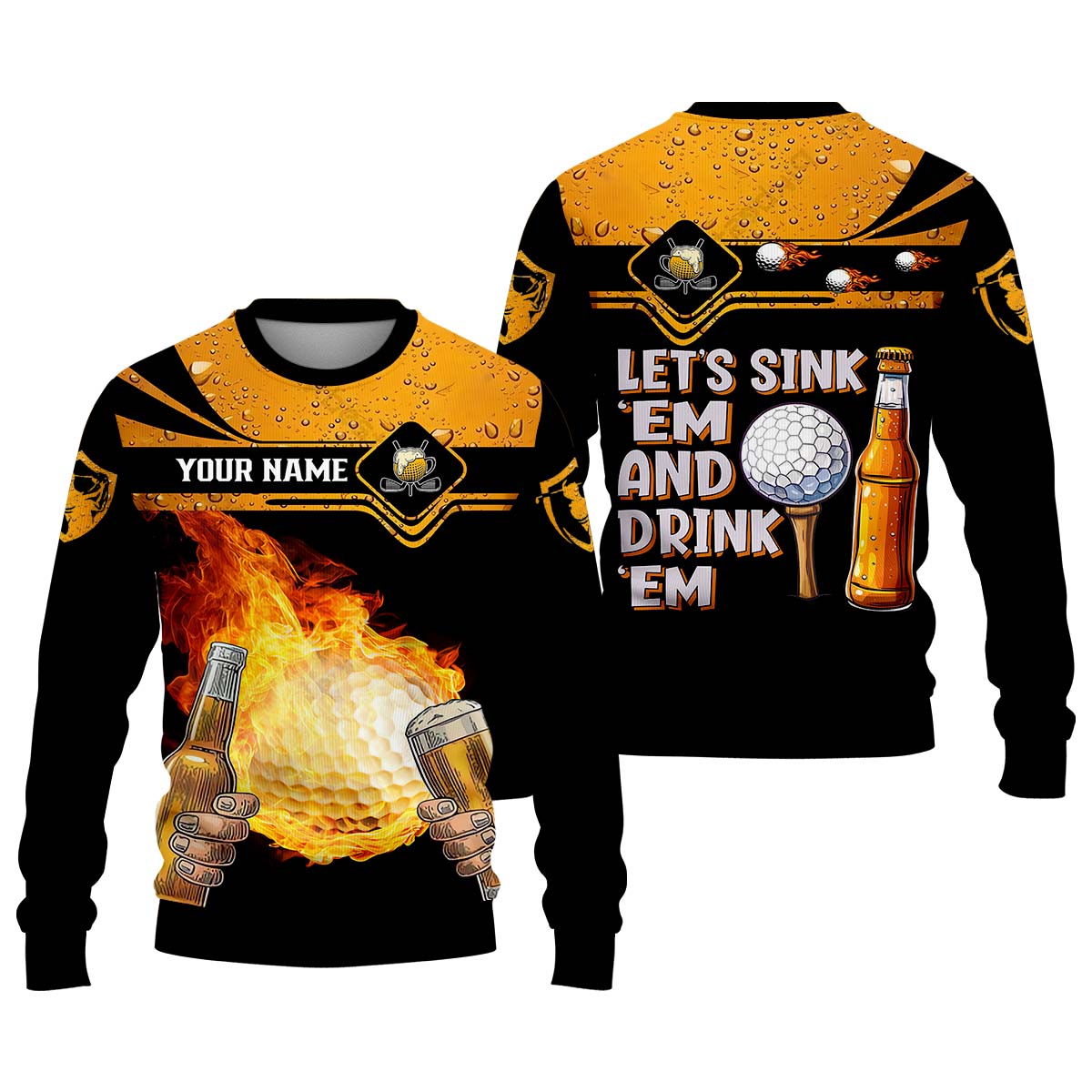 Let's Sink 'Em And Drink 'Em, Custom Golf Shirt, Personalized Golf Shirt, Unique Gift For Golfer