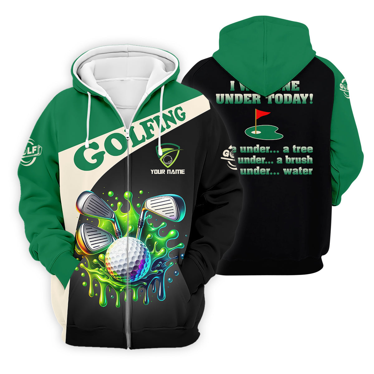 I Was One Under Today Custom Funny Golf Polo Shirt, Dad Golf Gifts