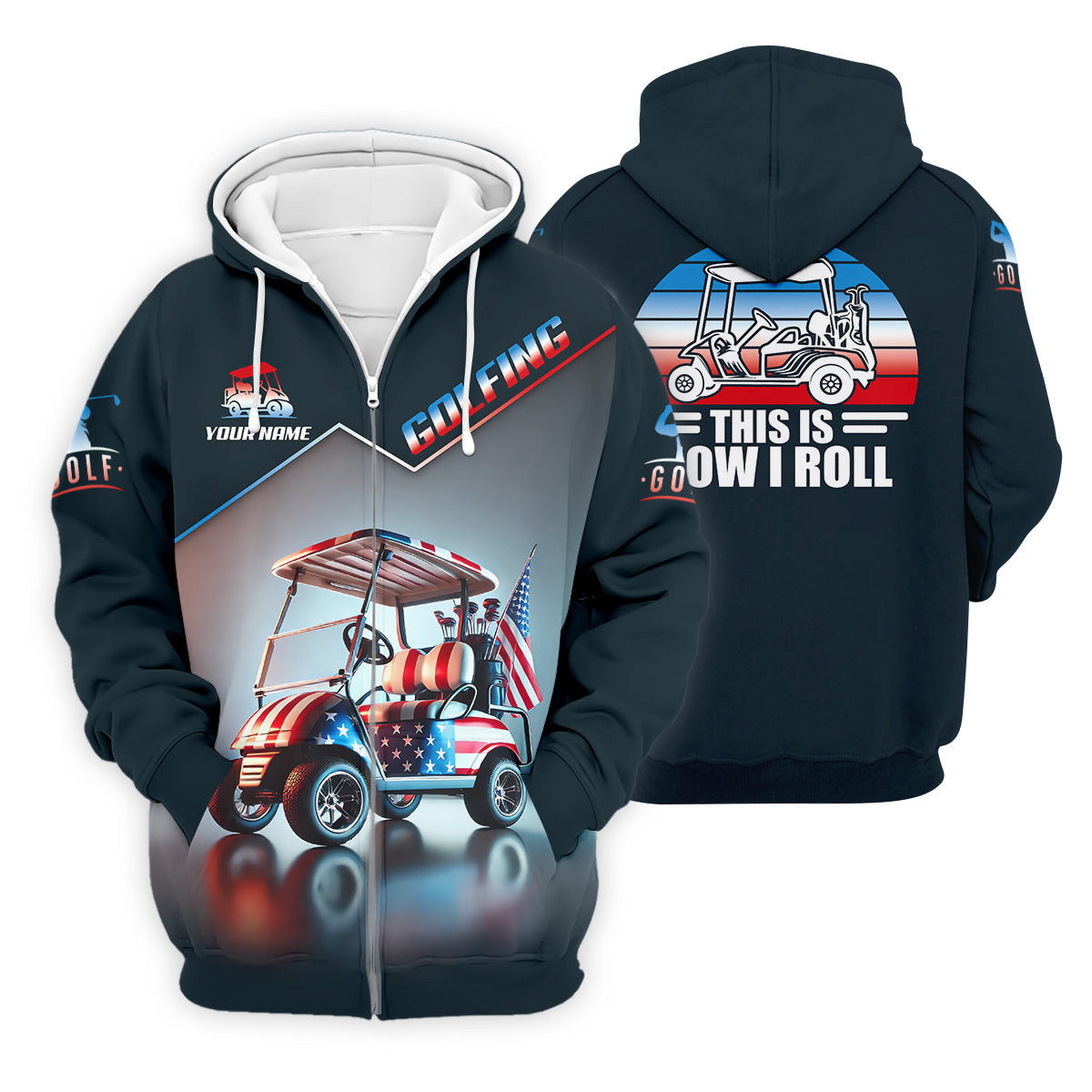 This Is How I Roll Custom Men's Golf Polo Shirt, Funny Golf Shirt, Dad Golf Gift