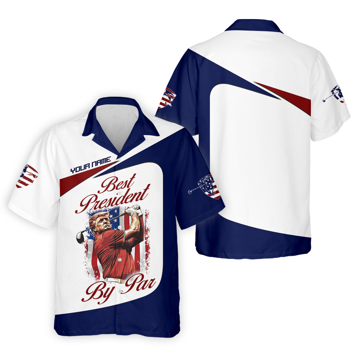 Trump Best President By Par Custom Funny Golf Polo Shirt For Men, Christmas Golf Gift