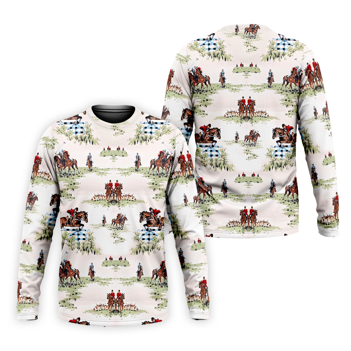 Equestrian Theme Mens Golf Polo Shirts, Unique Gift For Golfer, Golf Accessories For Men