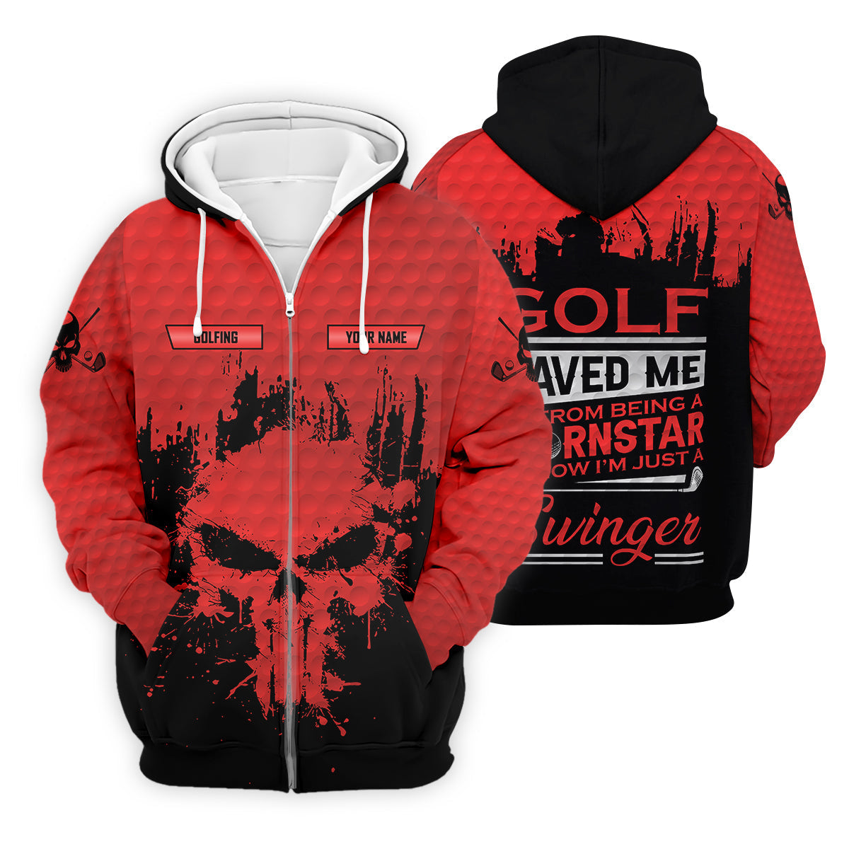 Golf Saved Me From Being A Porn Star Now I'm Just A Swinger Custom Funny Golf Polo Shirt, Dad Golf Gift