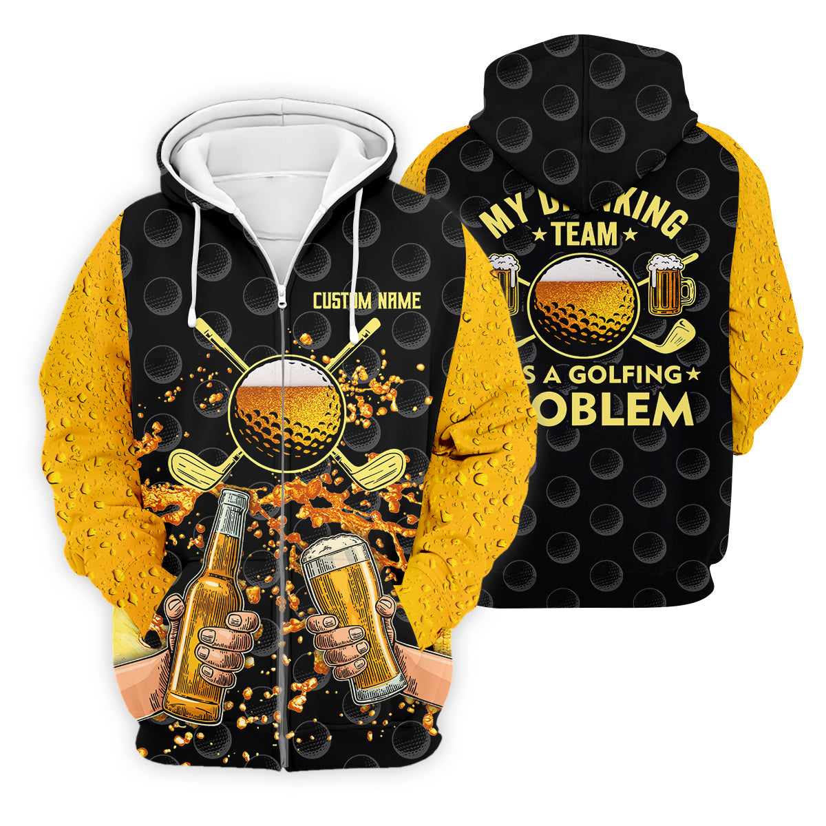 My Drinking Team Has A Golfing Problem Custom Men's Golf Polo Shirt, Funny Golf Shirt, Dad Golf Gift