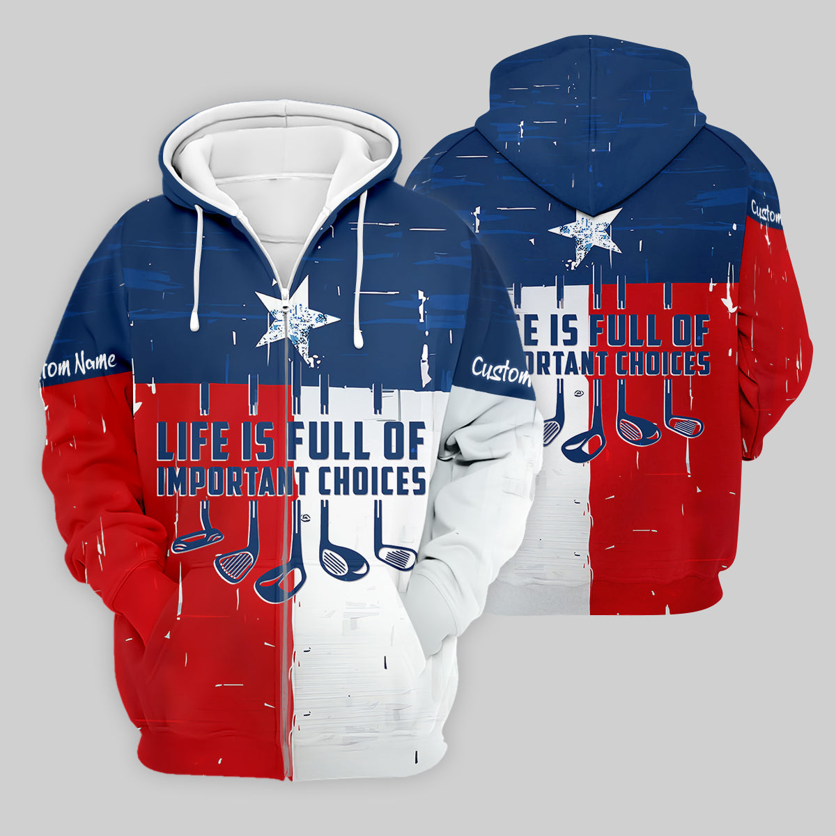 Life Is Full Of Important Choices Texas Custom Men's Golf Polo Shirt, Funny Golf Shirt, Dad Golf Gift