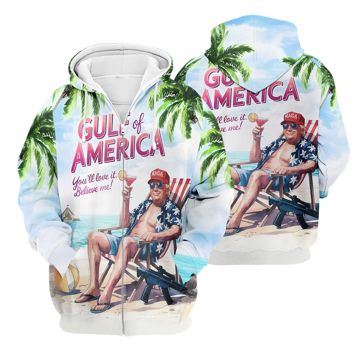 Gulf Of America Shirt, US Patriotic Pride Unisex Tropical Hawaiian Aloha Shirt, USA Golf Shirt