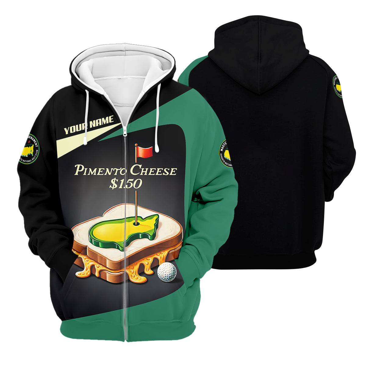 Pimento Cheese Augusta Golf Course Custom Men's Golf Polo Shirt, Funny Golf Gifts