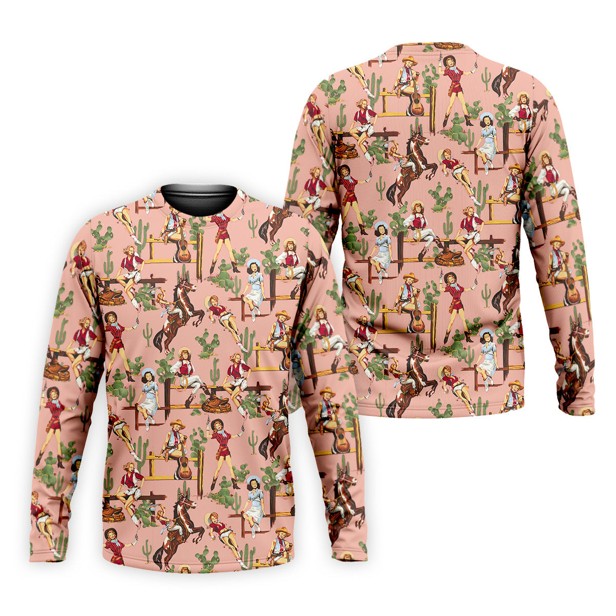 Desert Cowgirl Western Golf Shirt, Mens Golf Polo Shirts, Unique Gift For Golfer, Golfing Apparel