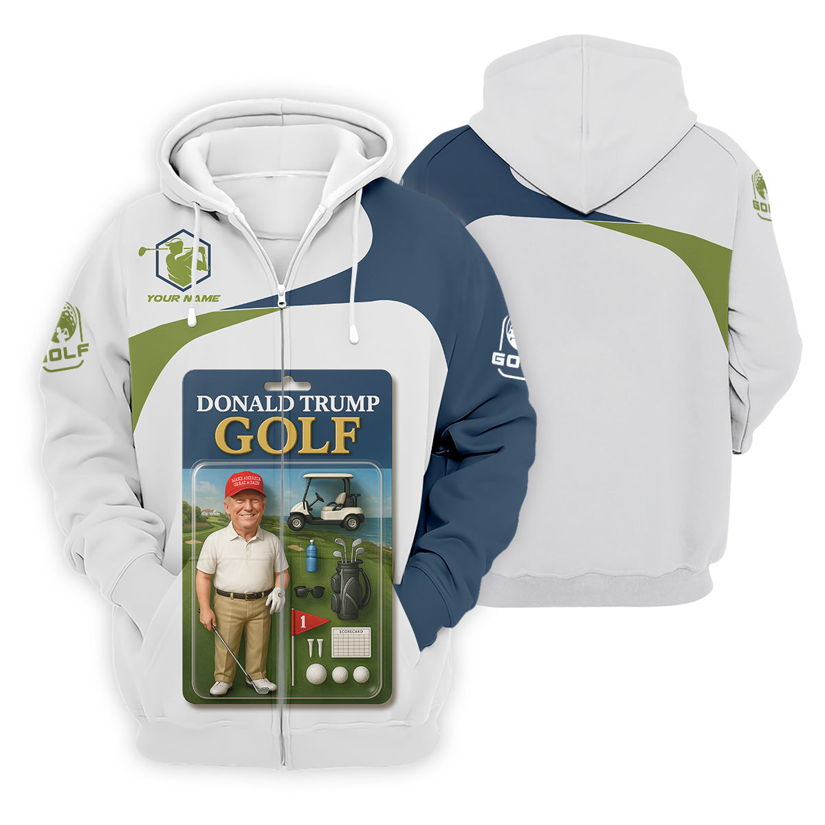 Trump Golfing Custom Men's Golf Polo Shirt, Golfing Apparel, Gift For Golfers