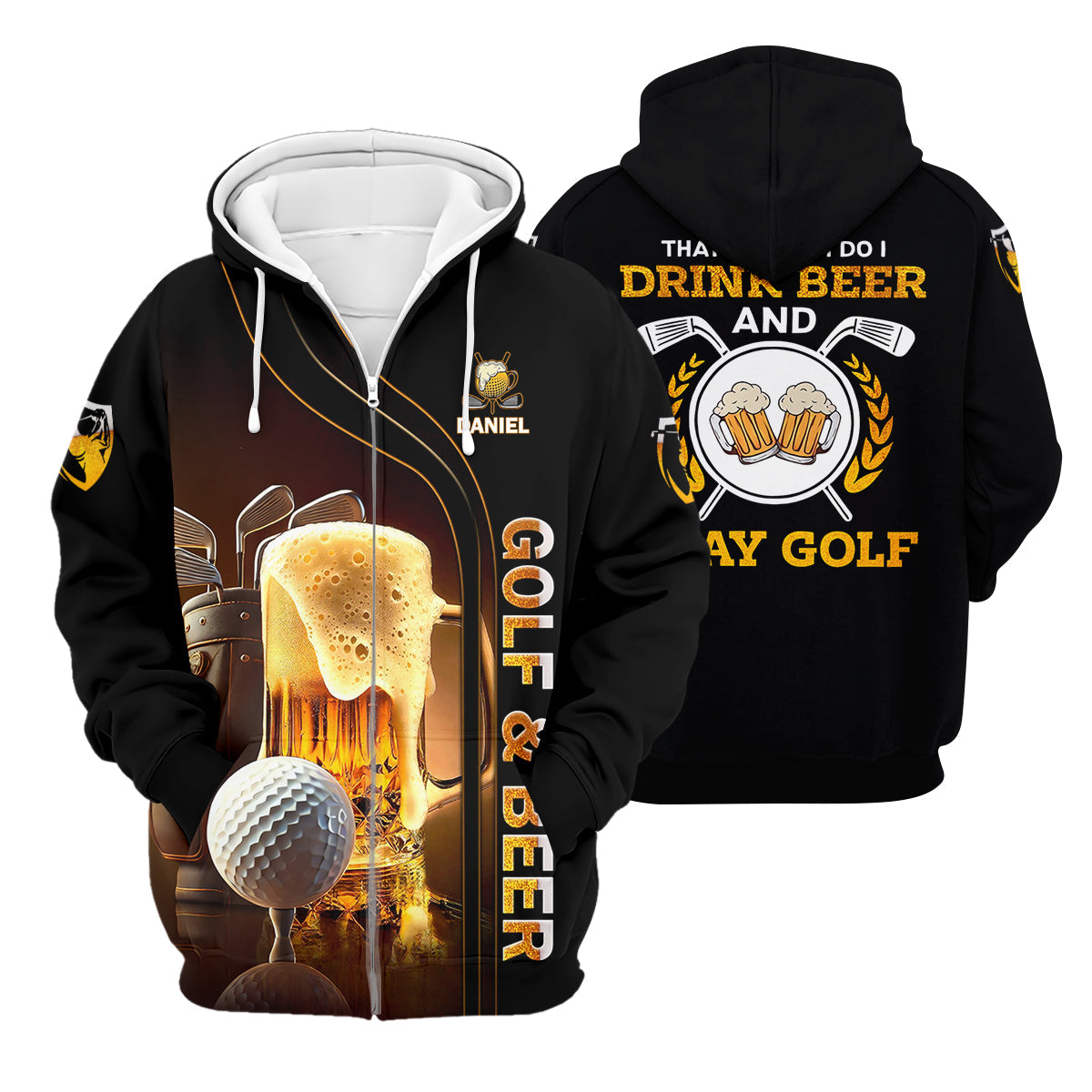That's What I Do I Drink Beer And Play Golf Custom Funny Golf Polo Shirt, Dad Golf Gifts