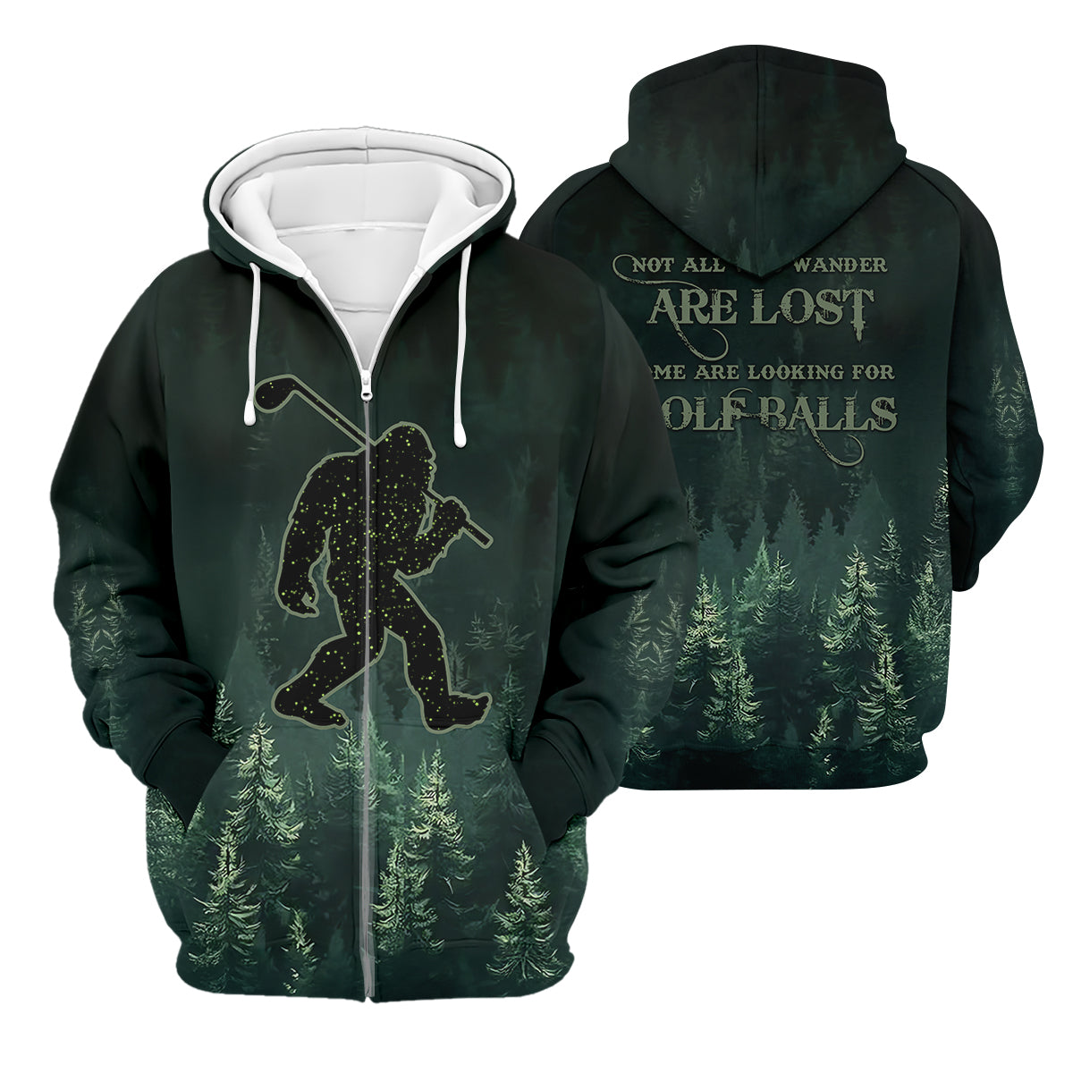 Where Did My Golf Ball Go Bigfoot Men's Golf Polo Shirt, Funny Bigfoot Golf Shirt, Dad Golf Gift