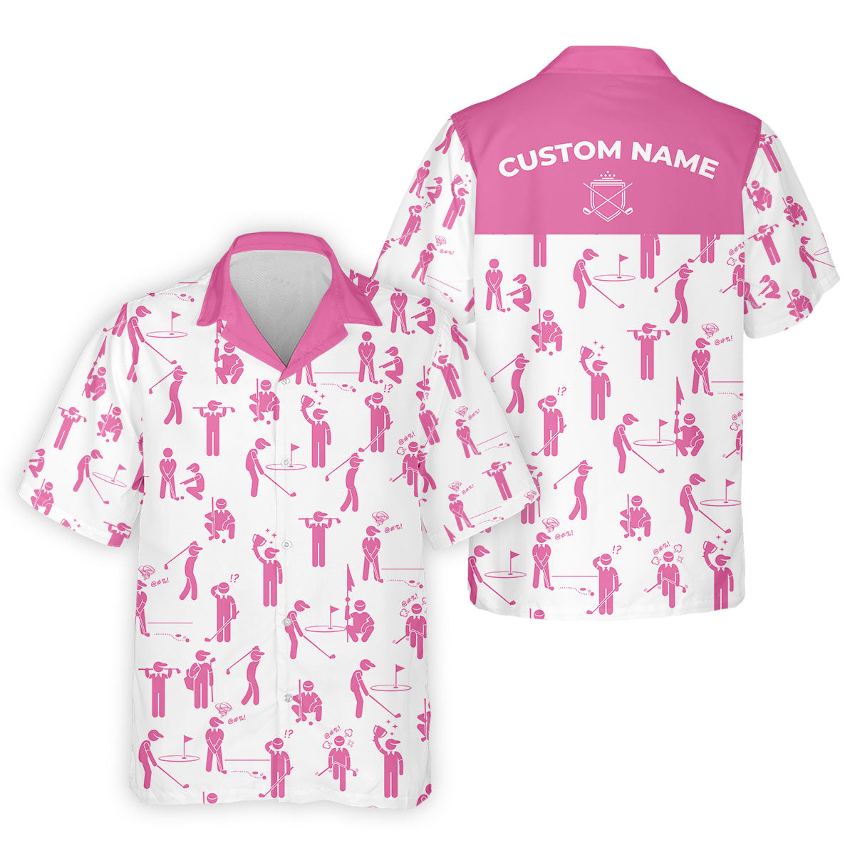 Personalized Men Patterned Golf Shirts, Golf Presents For Him, Men Golf Polo, His And Hers Golf Shirts