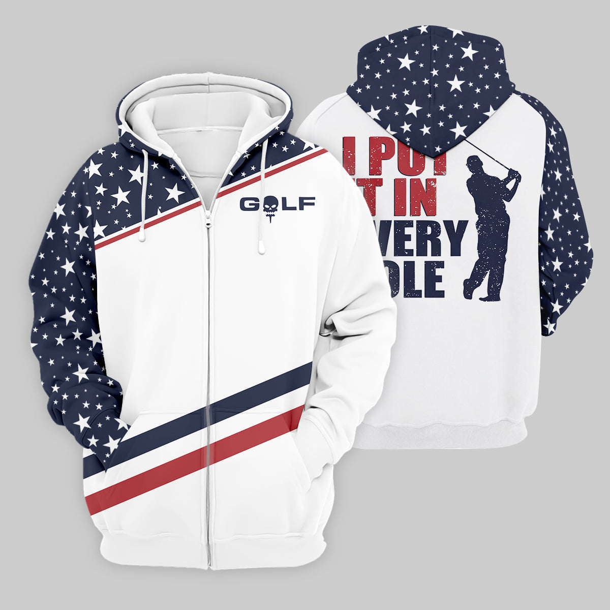 I Put It in Every Hole Mens Golf Polo Shirt, Mens Golf Gift, Funny Golf Shirt