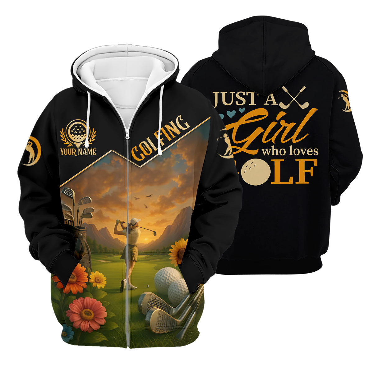 Just A Girl Who Loves Goft Custom Womens Golf Polo Shirt, Ladies Golf Shirts, Womens Golf Clothes