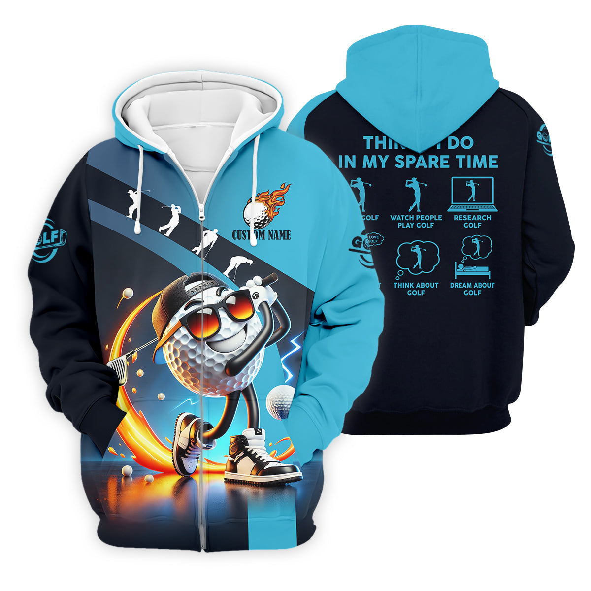 Things I Do In My Spare Time Custom Funny Golf Polo Shirt, Christmas Golf Gift