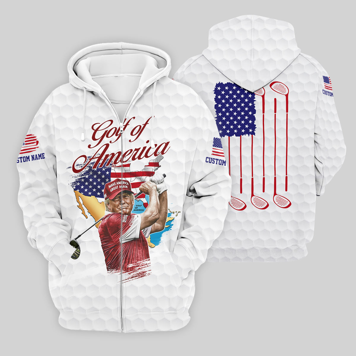 Golf Of America Custom Men's Golf Polo Shirt, Funny Golf Shirt, Christmas Golf Gift